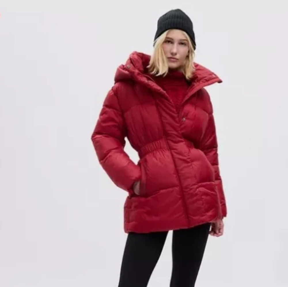 GAP Water Resistant Cinched Waist Puffer Coat TALL